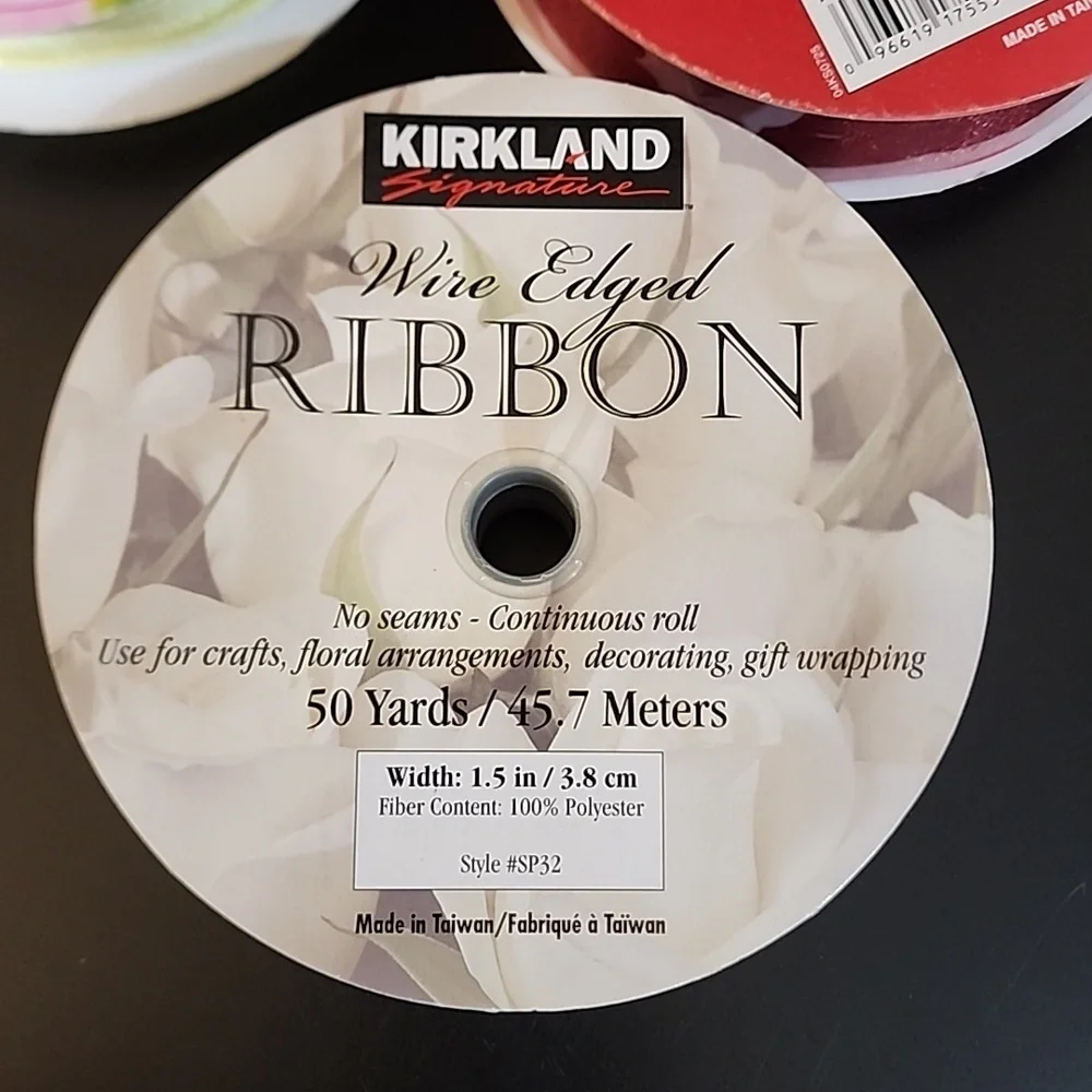 3 Rolls Kirkland Wire-edged Ribbon, 1-1/2